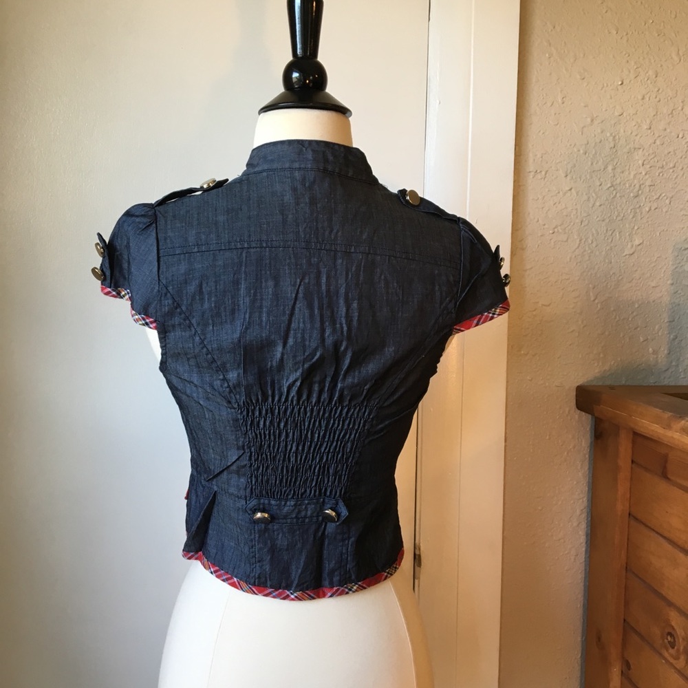 Denim Vest with Zip - Picture 6 of 8